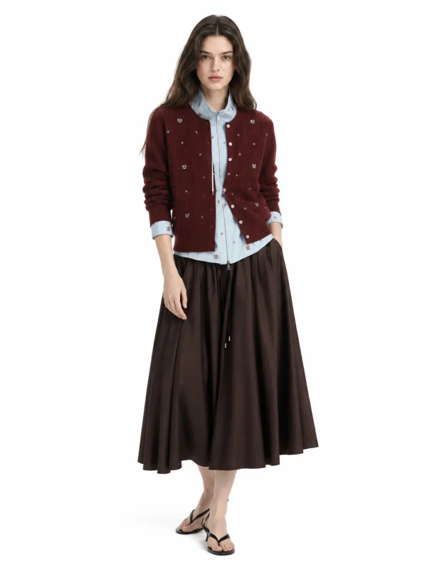 Australian Wool Embellished Cable Cardigan - model view 1