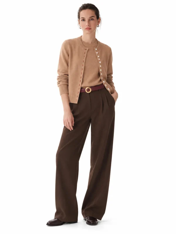 Australian Wool Button-Front Cardigan - model view 1
