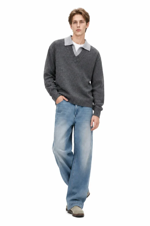 Refined Wool Polo Knit Sweater - model view 1