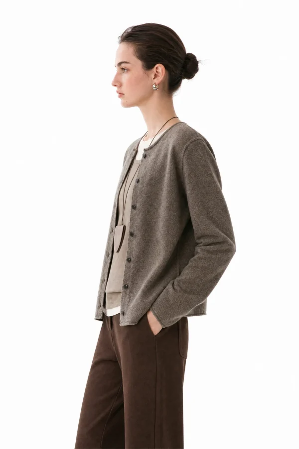 Pure Australian Wool Button Cardigan - model view 2