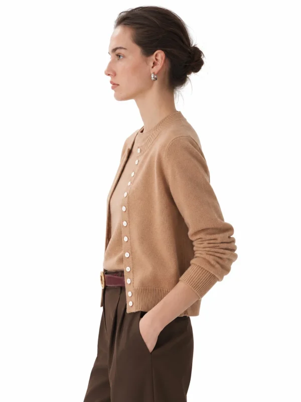 Australian Wool Button-Front Cardigan - model view 2