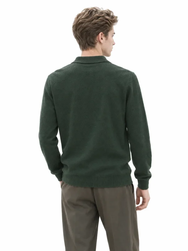 Australian Wool Knit Polo Sweater - model view 3