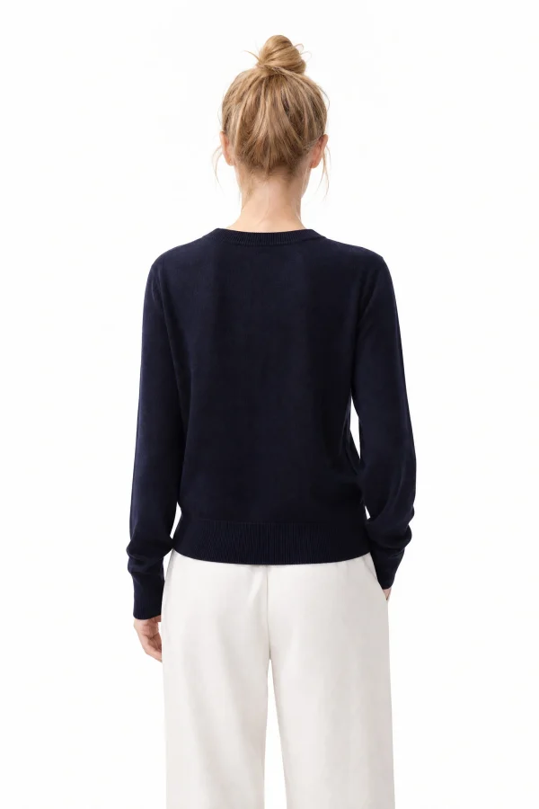 Wool-Blend Button-Front Cardigan - model view 3