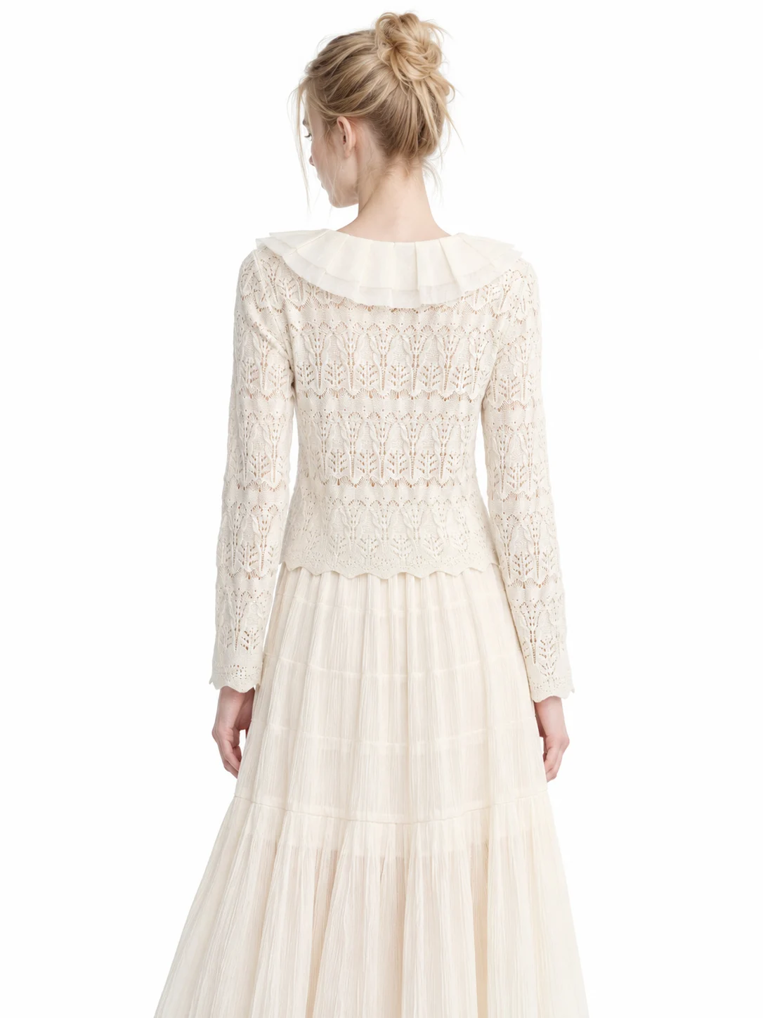 Fine-Gauge Openwork Knit Top - model view 3