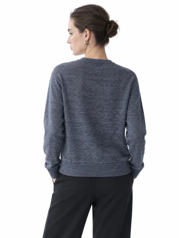 Refined Linen V-Neck Cardigan - model view 3