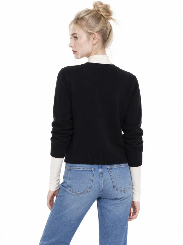 Fine Australian Wool Button Cardigan - model view 3