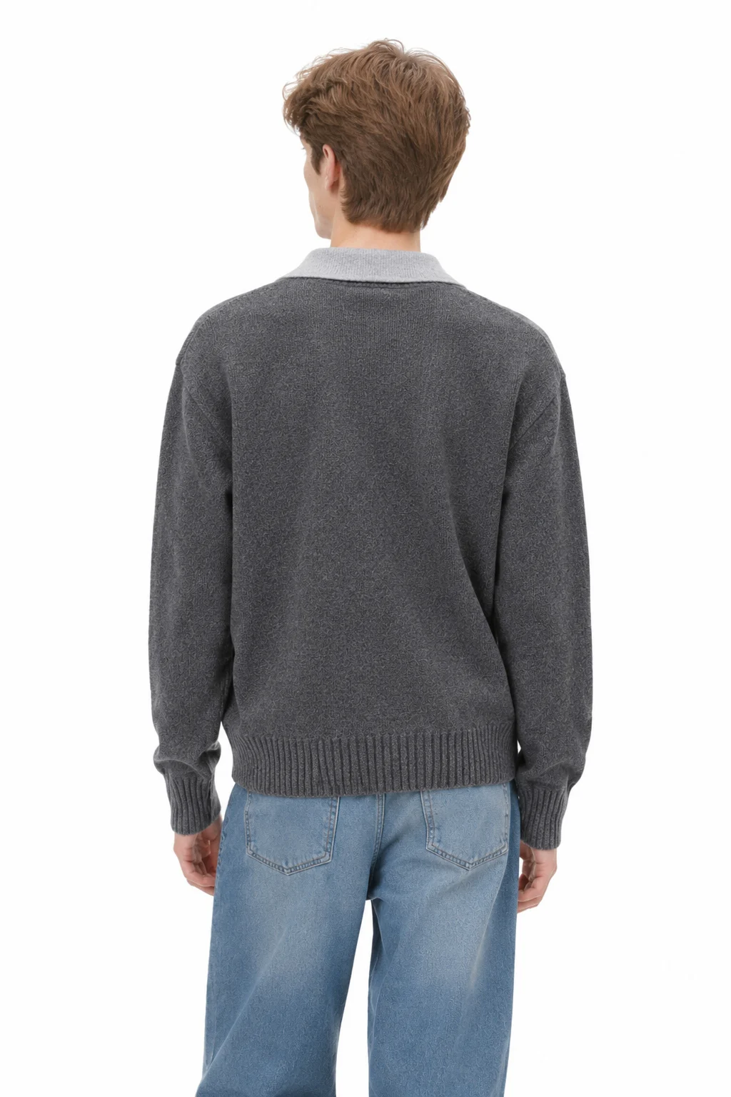 Refined Wool Polo Knit Sweater - model view 3
