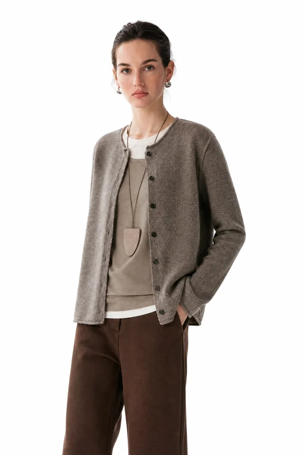 Pure Australian Wool Button Cardigan - model view 4