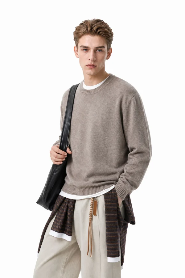 Cashmere Wool Raglan Sweater - model view 4