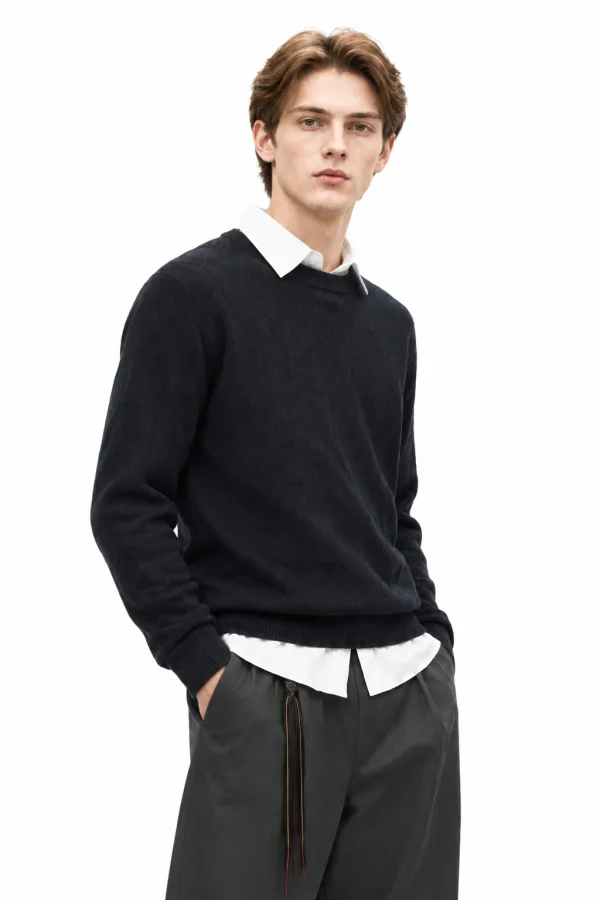 Cashmere Wool Crewneck Sweater - model view 4