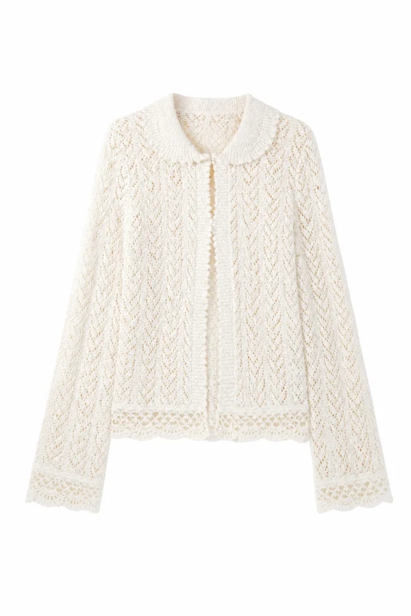 Refined Openwork Knit Cardigan - product view