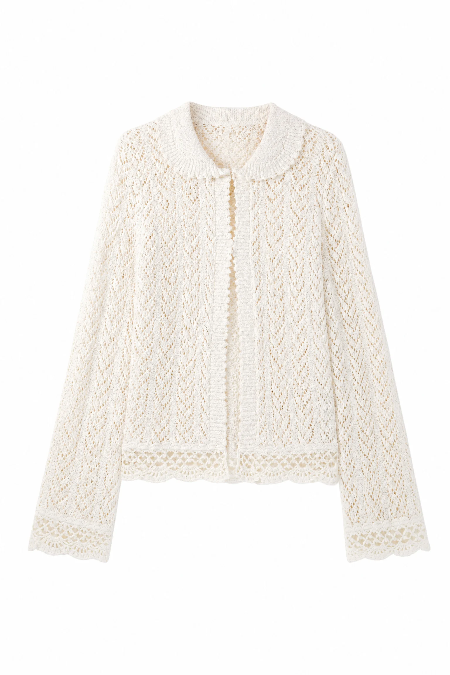 Refined Openwork Knit Cardigan - product view