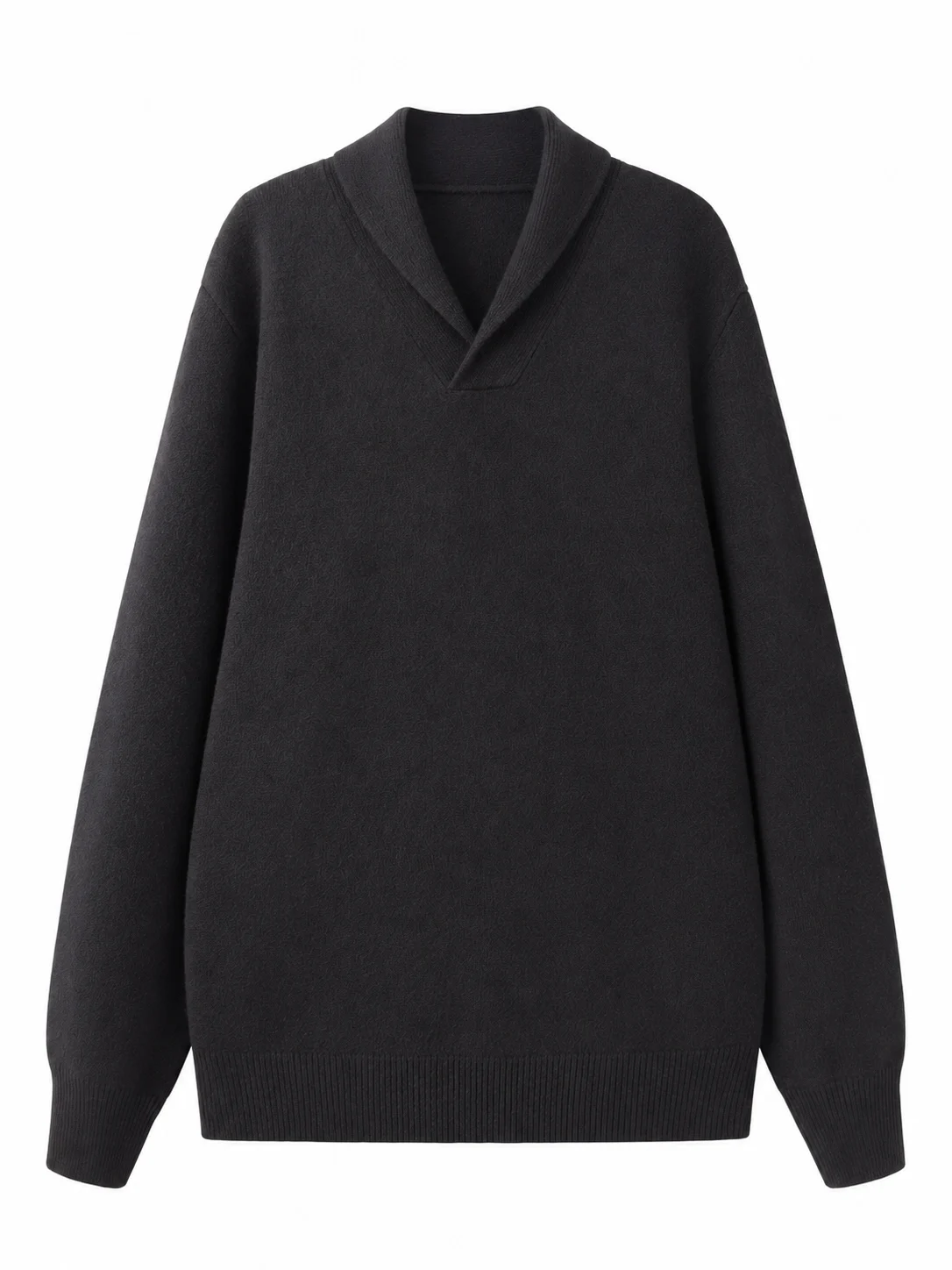 Pure Wool Shawl-Collar Pullover - product view