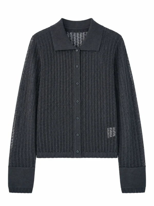Wool Blend Openwork Cardigan - product view