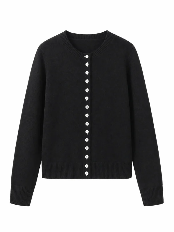 Fine Australian Wool Button Cardigan - product view