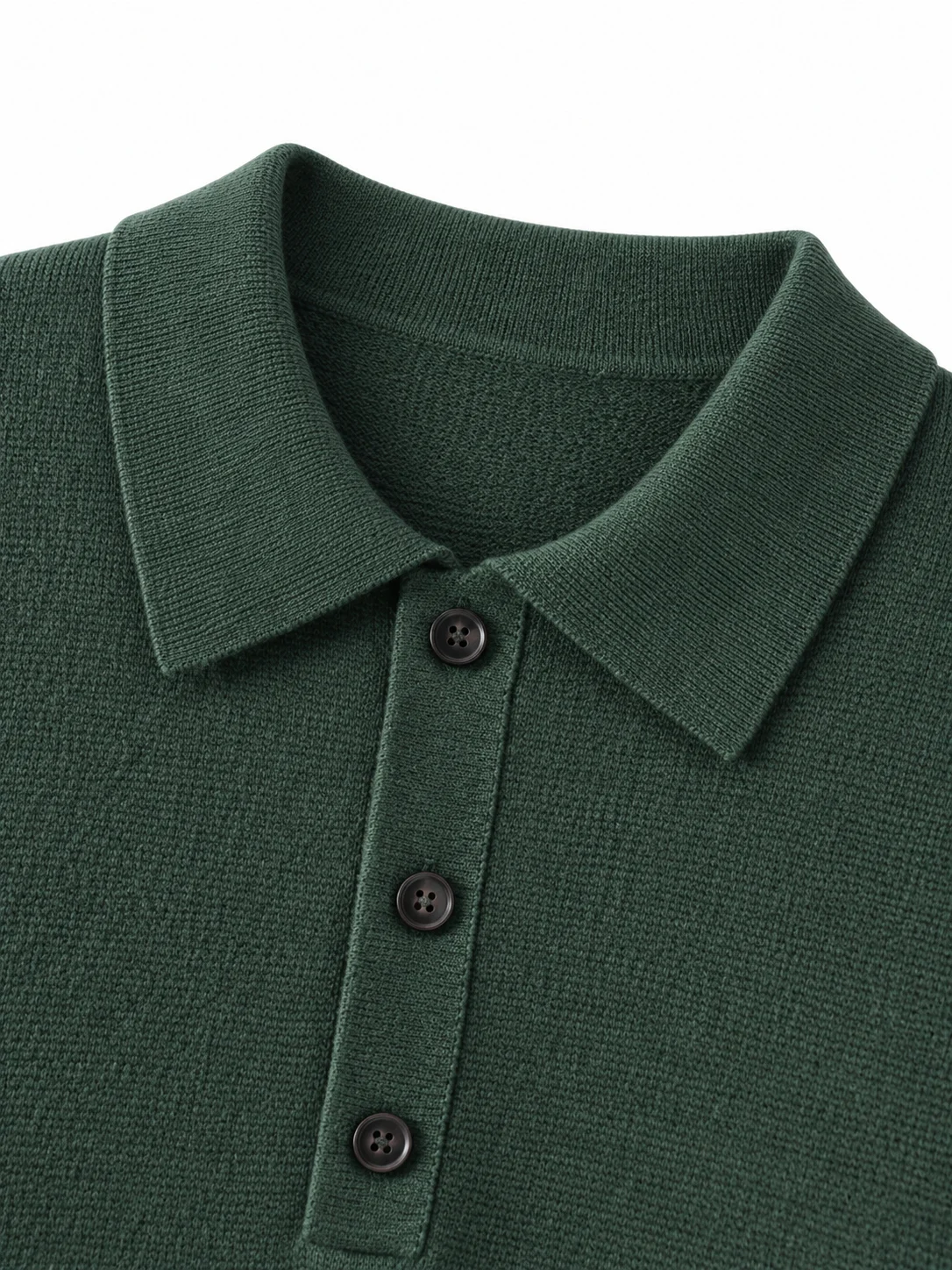 Australian Wool Knit Polo Sweater - knit detail