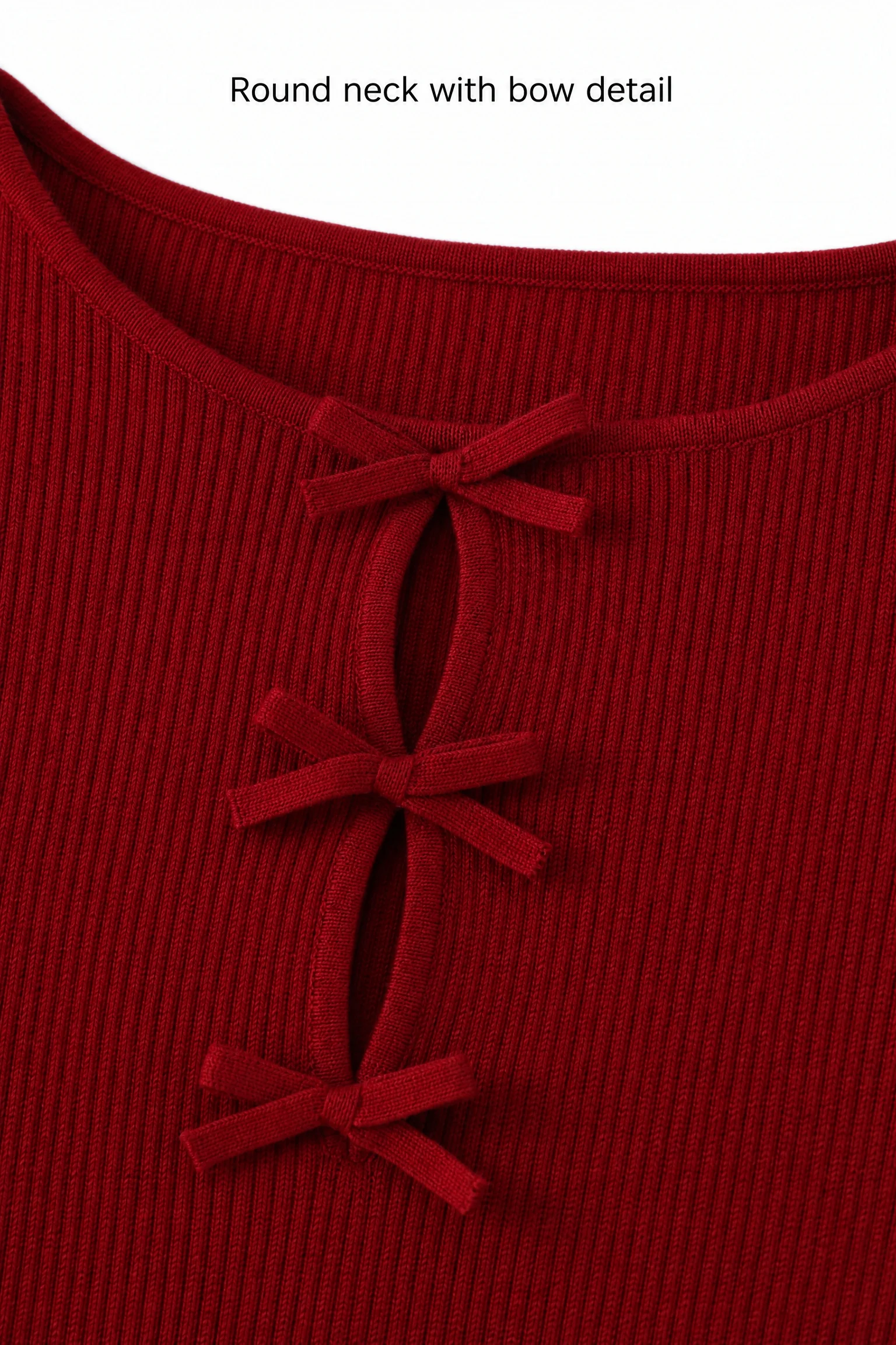 Ribbed Tie-Front Knit Top - knit detail
