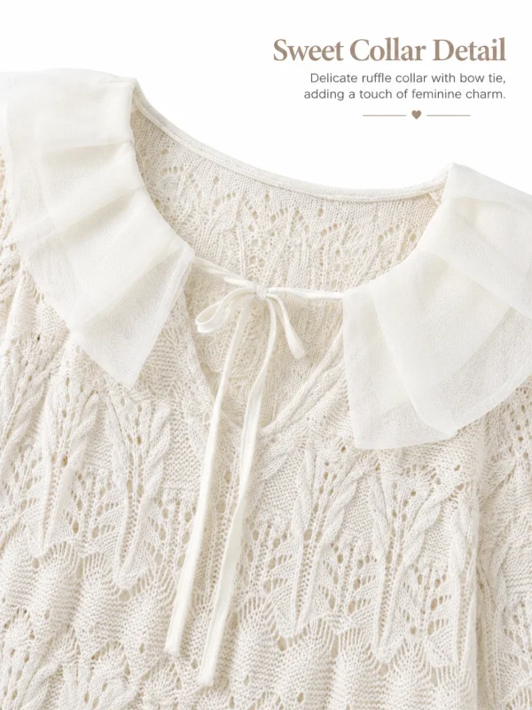 Fine-Gauge Openwork Knit Top - knit detail