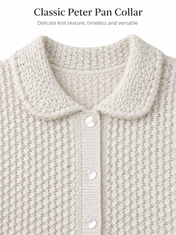 Textured Cotton Knit Cardigan - knit detail