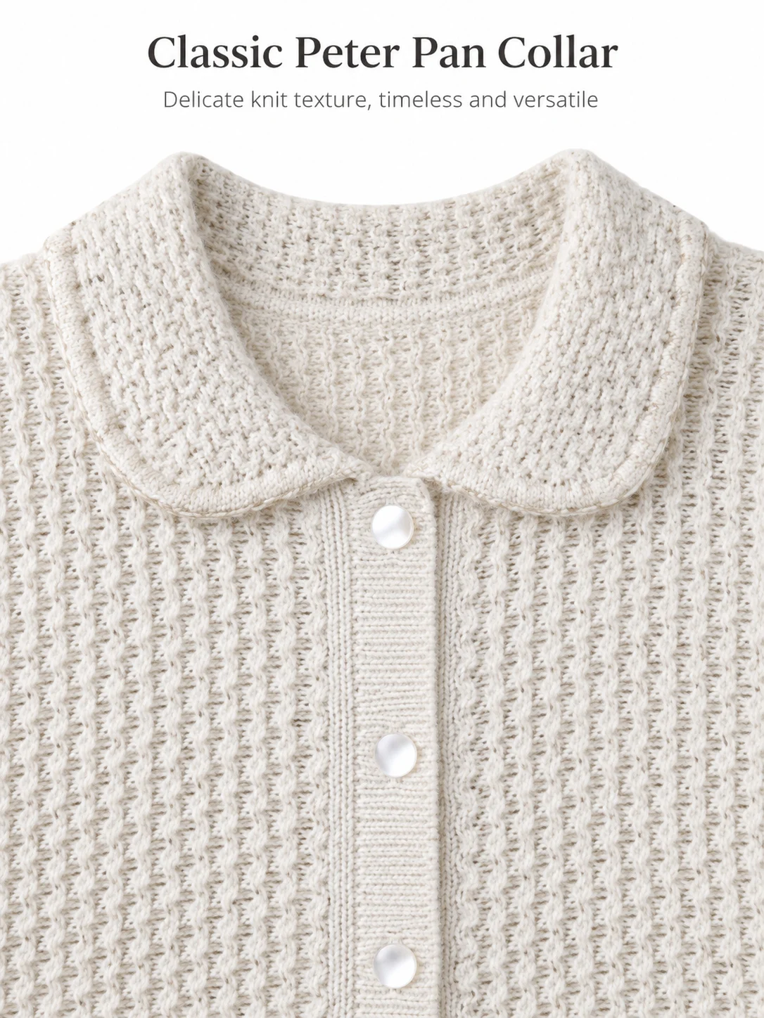 Textured Cotton Knit Cardigan - knit detail