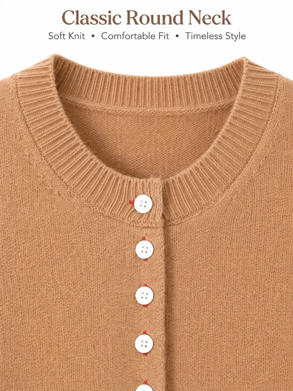 Australian Wool Button-Front Cardigan - knit detail