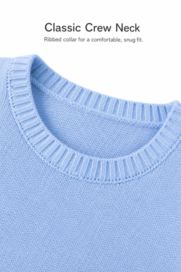 Wool Blend Dog Motif Sweater - Blue - knit detail
