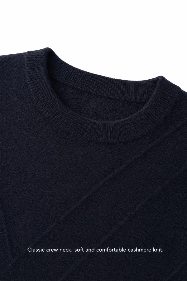Cashmere Wool Crewneck Sweater - knit detail